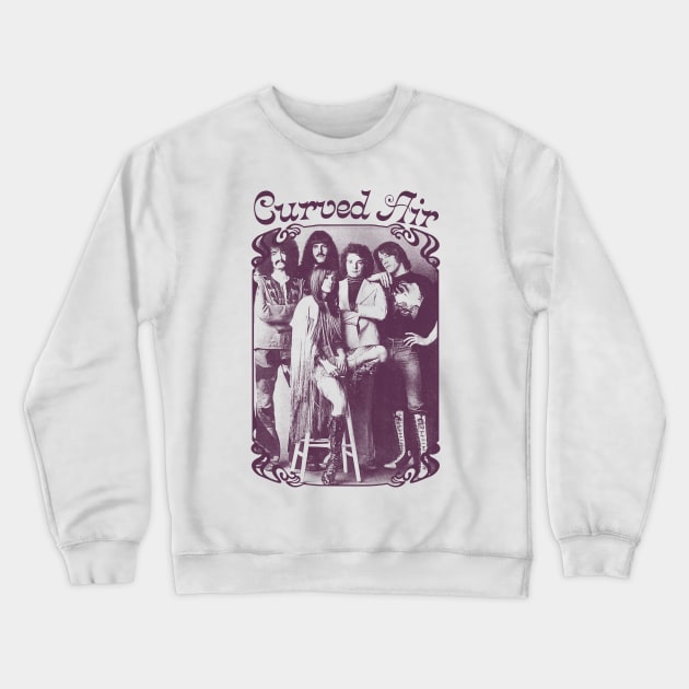 Curved Air / Retro Style Prog Rock Design Crewneck Sweatshirt by DankFutura